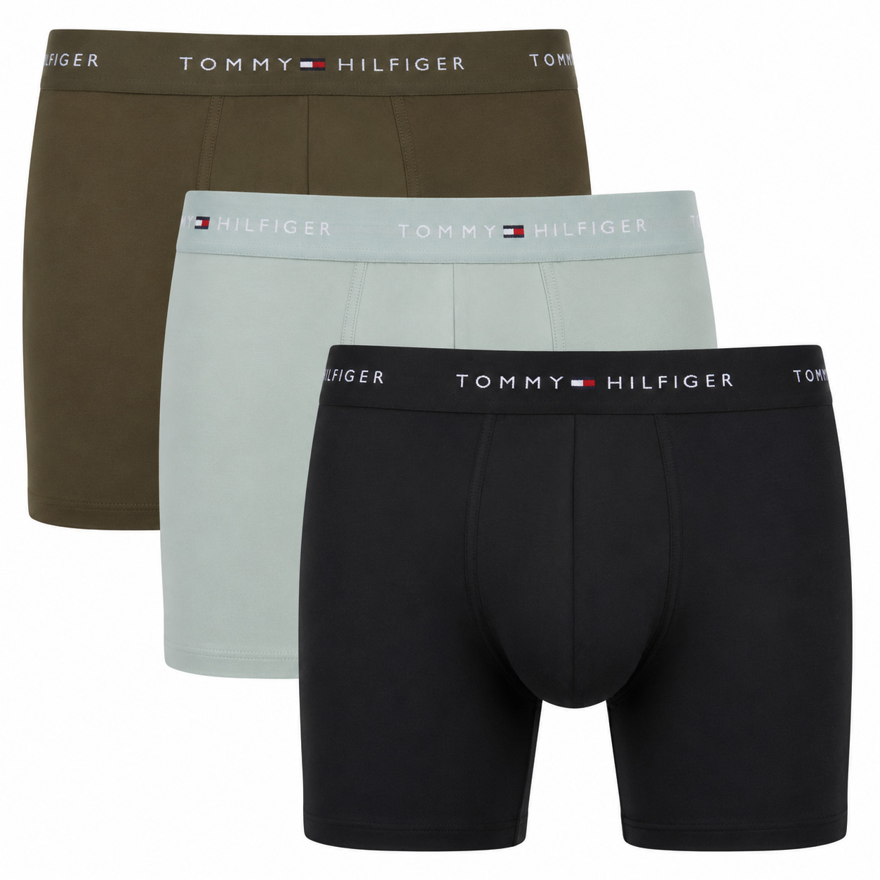 Tommy Hilfiger boxershorts microfiber 3-pack groen/zwart